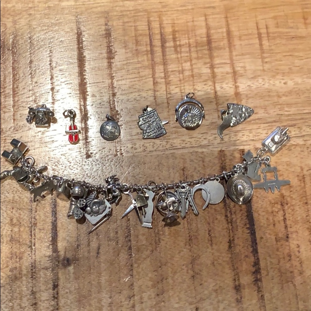 Sterling silver charm bracelet